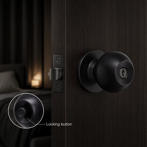 Interior <strong>Door</strong> <strong>Knob</strong> Lock 587 Ball <strong>Knob</strong> Stainless Steel Bedroom Bathroom <strong>Matte</strong> <strong>Black</strong> Cylindrical Keyed Entry <strong>Door</strong> <strong>Knob</strong> - Product Image 4