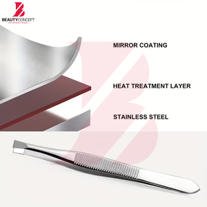 Pinzas para Cejas con Punta Inclinada Ultra Precisas, Herramienta de Depilación Facial, Pinzas de Acero Inoxidable de Grado Profesional para Vello Fino - Product Image 5