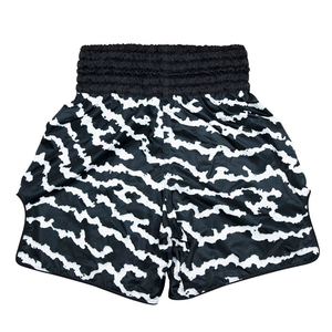 Pantalones Cortos Profesionales de Muay Thai Fairtex, Blancos y Negros, Diseño OEM, Sublimación, 100% Poliéster, Pantalones Cortos de Muay Thai MMA - Product Image 4