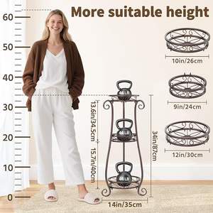 Soporte para macetas de hierro elegante y superventas con bordes lisos, adecuado para un uso seguro junto a niños y mascotas en el hogar. - Product Image 2