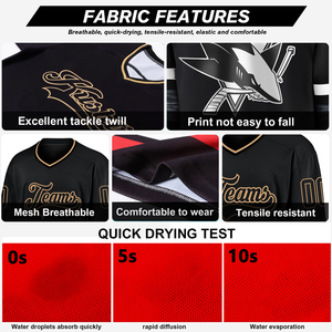 Maillot de hockey sur glace personnalisé pour équipe scolaire, uniforme coloré à rayures pour gardien de but, tenue de terrain - Product Image 4