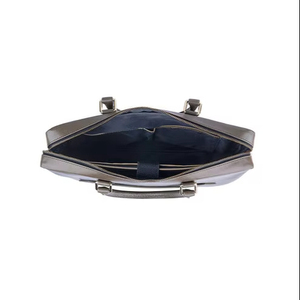 Navy Blue Classic Leather Laptop Briefcase Slim Professional Business Work Bag for Men with Secure Storage & Elegant Design - Product Image 5