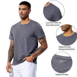 AK Ropa de hombre Personalización LOGOTIPO Impreso Liso Teñido Secado rápido Verano Gimnasio Camiseta para hombres - Product Image 4