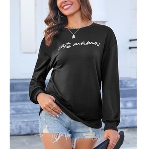 Sudadera de Algodón para Mujer, de Manga Larga, con Estampado en el Hombro, Cómoda, Informal, de Lujo, Precio al por Mayor, Personalizable para Invierno - Product Image 6