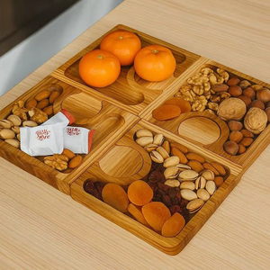 ถาดเสิร์ฟไม้ ถาดไม้ธรรมชาติ แผ่นไม้สำหรับอาหาร สไตล์เรียบง่าย สำหรับโต๊ะอาหารในครัว ของว่าง ผลไม้ ขนมปัง ขั้นต่ำ 20 ชิ้น ทนทาน - Product Image 1