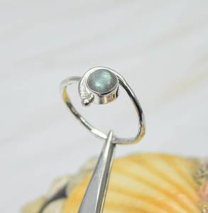 Natural <b>Labradorite</b> Smooth Round Shape Carved Gemstone <b>Ring</b> 925 Sterling Silver <b>Ring</b> Handmade <b>Labradorite</b> Party Wear Fashion - Product Image 2