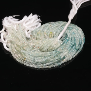 AAA + perles de rondelle à facettes ombragées en aigue-marine naturelle 4mm perles ombragées en aigue-marine - Product Image 4