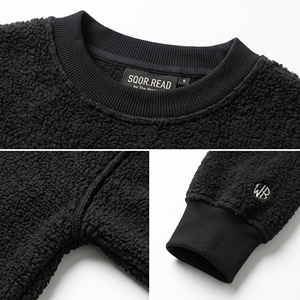 Sudadera de cuello redondo de forro polar Sherpa para hombre, con logo bordado personalizado, cálida y afelpada, estilo urbano - Product Image 4