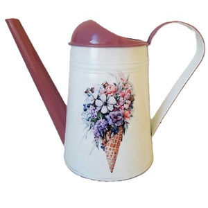 Arrosoir rond en fer émaillé, couleurs assorties, avec autocollants, pour plantes, pépinière, jardin - Product Image 3