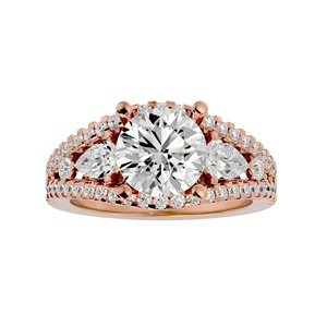 Bague Fine Unique en Or Massif 14K avec Diamant de Laboratoire Rond de 2 Carats et Forme Poire, Certifiée IGI, Tendance, OEM/ODM Personnalisée pour Anniversaire et Fiançailles - Product Image 1