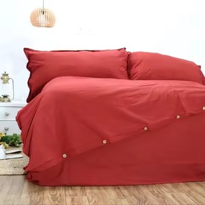 Ensemble de housse de couette et taies d'oreiller en lin 100% couleur cannelle, taille Queen, luxueux, confortable et doux - Product Image 3