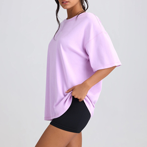 เสื้อยืดโอเวอร์ไซส์ผู้หญิงคุณภาพสูง ทรงหลวม ไหล่ตก ผ้าหนา 180gsm สีพื้น สตรีทแวร์ ผ้าฝ้าย 100% ระบายอากาศได้ดี เหมาะสำหรับฤดูร้อน - Product Image 3