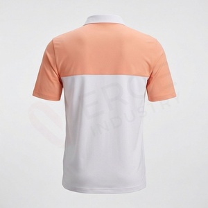 เสื้อโปโลชาย แขนสั้น สีขาวและสีพีช ดีไซน์เรียบง่าย สวมใส่สบาย ทรงปกติ - Product Image 2