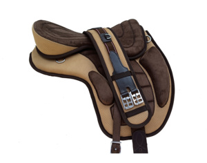 Silla de Montar Freemax sin Montura para Caballo, Beige Marrón, Ligera, Flexible, Ajustable, Cómoda, para Entrenamiento - Product Image 5