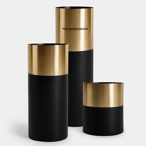 Jarrón decorativo de flores en color dorado y negro de diseño más reciente para uso en bodas, jarrón de flores de hierro de la más alta calidad - Product Image 1