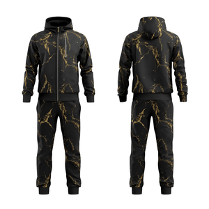Survêtement sportif unisexe en polyester/coton imprimé flamme néon, mode streetwear contemporaine pour l'été - Product Image 2