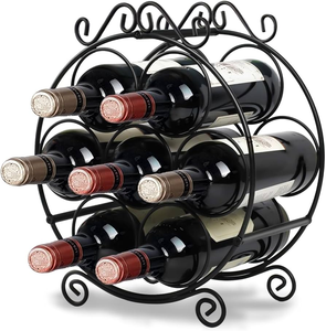 Porte-bouteilles à vin en métal, accessoires de cuisine et de bar, porte-bouteilles à vin rouge en métal, design spécial, rangement, porte-bouteilles à vin en métal - Product Image 2