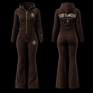 Conjunto Deportivo Casual Personalizado para Mujer con Sudadera Holgada, Pantalones con Cintura Elástica y Forro Polar de Algodón Premium para Colecciones de Ropa Moderna - Product Image 2