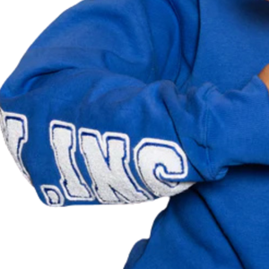 Sweat-shirt Zeta Phi Beta en chenille bleu pour femme, avec motif au dos, lettres grecques brodées, col rond, haut décontracté de qualité supérieure - Product Image 4