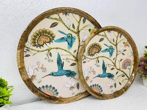 Suministro de catering decorativo para el hogar Bandejas impresas personalizadas de madera para servir a la venta desde la India - Product Image 2