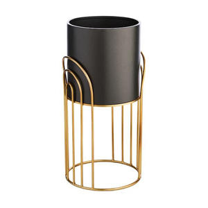 Jardinière en métal minimaliste moderne avec support en fer, élégant porte-plantes d'intérieur pour la décoration de la maison et du bureau - Product Image 5