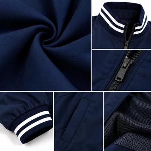 Veste universitaire bleu marine pour homme One8 World, fermeture éclair sur le devant, logo, style preppy, coupe-vent, vêtement d'automne, coupe régulière - Product Image 6