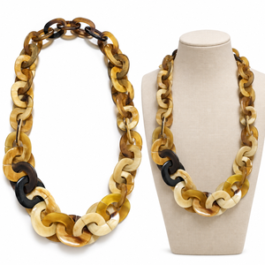 Collier en corne naturelle fait main, bijou ethnique, collier de perles en corne pour femme, accessoires de mode - Product Image 2
