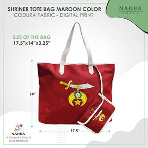 Sac fourre-tout écologique Shriner Emblem en Cordura et polyvinyle avec broderie |   Fermeture éclair étanche, design OES - Product Image 6