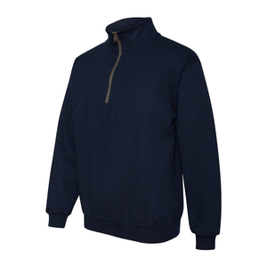 Sudadera Azul Marino para Hombre en Tela de Algodón con Forro Polar, Cuello y Mangas Personalizados con Cuello Alto 1/4, Modelo AI-SS-015 - Product Image 3