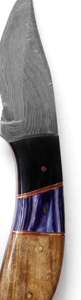 Couteau utilitaire à lame fixe en acier Damas fait main avec manche en bois violet multi-matériaux - Product Image 3