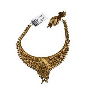 Collar de Oro Sólido de 22K para Novia, Diseño Tradicional Indio de Filigrana, Hecho a Mano, Regalo de Boda, Joyería para Mujer - Product Image 1