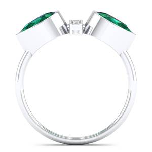 Anillos de Compromiso REYES con Diseño Nuevo en Oro Sólido de 14K y Moissanita, Anillos de Boda con Esmeralda de Diseño Clásico, Joyería de Regalo, Superventas - Product Image 4