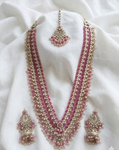 Parure de mariée indienne de luxe faite à la main, collier long à deux couches RaniHaar en zircon et Kundan plaqué or antique, ethnique, pour femme, idéal pour les fêtes - Product Image 5