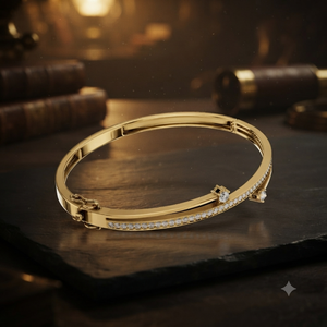 Yellow Gold Lab Grown Diamond Tennis <b>Bangle</b> <b>Bracelet</b> for Women Luxury Fine Jewelry - Product Image 1