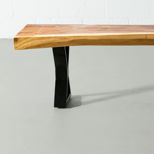 Metal Frame Wooden <b>Bench</b> with Minimalist Design For Home Furniture and Garden Set Decoration - Product Image 6