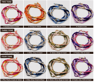 Y S INTERNATIONAL Colorful Recycled Silk Cord Jewelry Making Boho <b>Wrap</b> Bracelets DIY Crafts Macrame Handmade Accessories Flat - Product Image 2