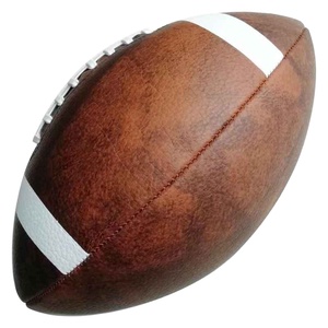 Ballon de football américain en cuir véritable de style rétro, cousu à la main, de qualité supérieure, promotionnel, vintage - Product Image 2