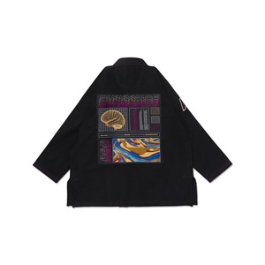 Kimono de BJJ Negro con Bordado de Cerebro y Morado, Ropa de Artes Marciales de Corte Regular para Hombre, 100% Poliéster - Product Image 6