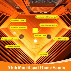 Sauna Angolare a Infrarossi Lontani per Due Persone con Terapia a Luce Rossa a Basso EMF - Categoria Prodotti Sauna - Product Image 4