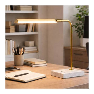 Nueva Llegada de Lámparas de Mesa de Mármol y Latón Elegantes con Iluminación LED Dorada Moderna y Ecológica para Decoración del Hogar, Alta Calidad, para Compradores al por Mayor - Product Image 1
