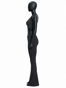 Ensemble de yoga gris anthracite tendance, style vintage, avec soutien-gorge de sport sans couture et leggings évasés, tenue de sport athlétique pour femme - Product Image 5