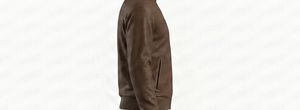 Men's Brown Knitted <b>Zip</b>-<b>Up</b> Racer <b>Jacket</b> Stand Collar Breathable Eco-Friendly Quick Dry Casual Autumn Wear Regular Fit Moto - Product Image 6