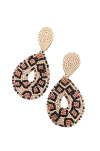 High Quality Beaded Embroidery Black With White Dangle Drop <b>Earring</b> With <b>Beautiful</b> Handmade Jewelry Fancy Style From India - Product Image 2