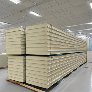 Panel sándwich moderno de 10mm, pared de techo de núcleo de PU Exterior de Metal para taller, Hospital, casa avícola, almacenes, sándwich <span class=keywords><strong>Topolo</strong></span> - Product Image 1