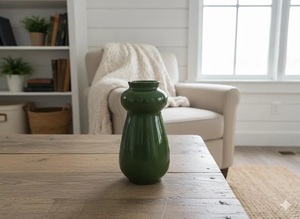 Jarrón Redondo de Cerámica Hecho a Mano con Esmalte Brillante, Forma Compacta y Elegante, Perfecto para Decoración de Estantes y Arreglos Florales - Product Image 5