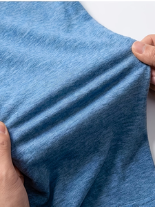 Men's V-Neck Short Sleeve Solid Cotton Casual T-Shirt Regular Fit Breathable Enzyme Wash Knitted Jersey Fabric 180g Eco-Friendly - Product Image 4