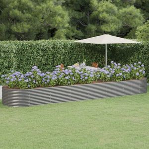 Grand lit de jardin surélevé en acier thermolaqué gris - Product Image 1