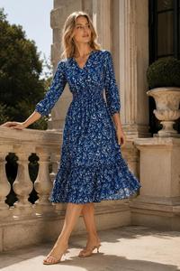 Vestido Midi Estampado Floral Elegante para Mujer, Ropa Casual de Verano para Fiestas, Vestido Ecológico de Moda para Mujeres y Niñas - Product Image 4