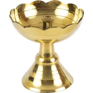 Diya ทองเหลืองขัดเงาดีไซน์คลาสสิกสไตล์ดั้งเดิมของตกแต่งบ้าน Diwali pooja - Product Image 4