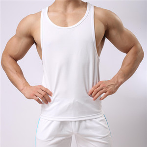 เสื้อกล้ามแขนกุดผู้ชาย สีฟ้าอ่อน คอโอ แห้งเร็ว ผ้าถัก สวมใส่สบายๆ - Product Image 4